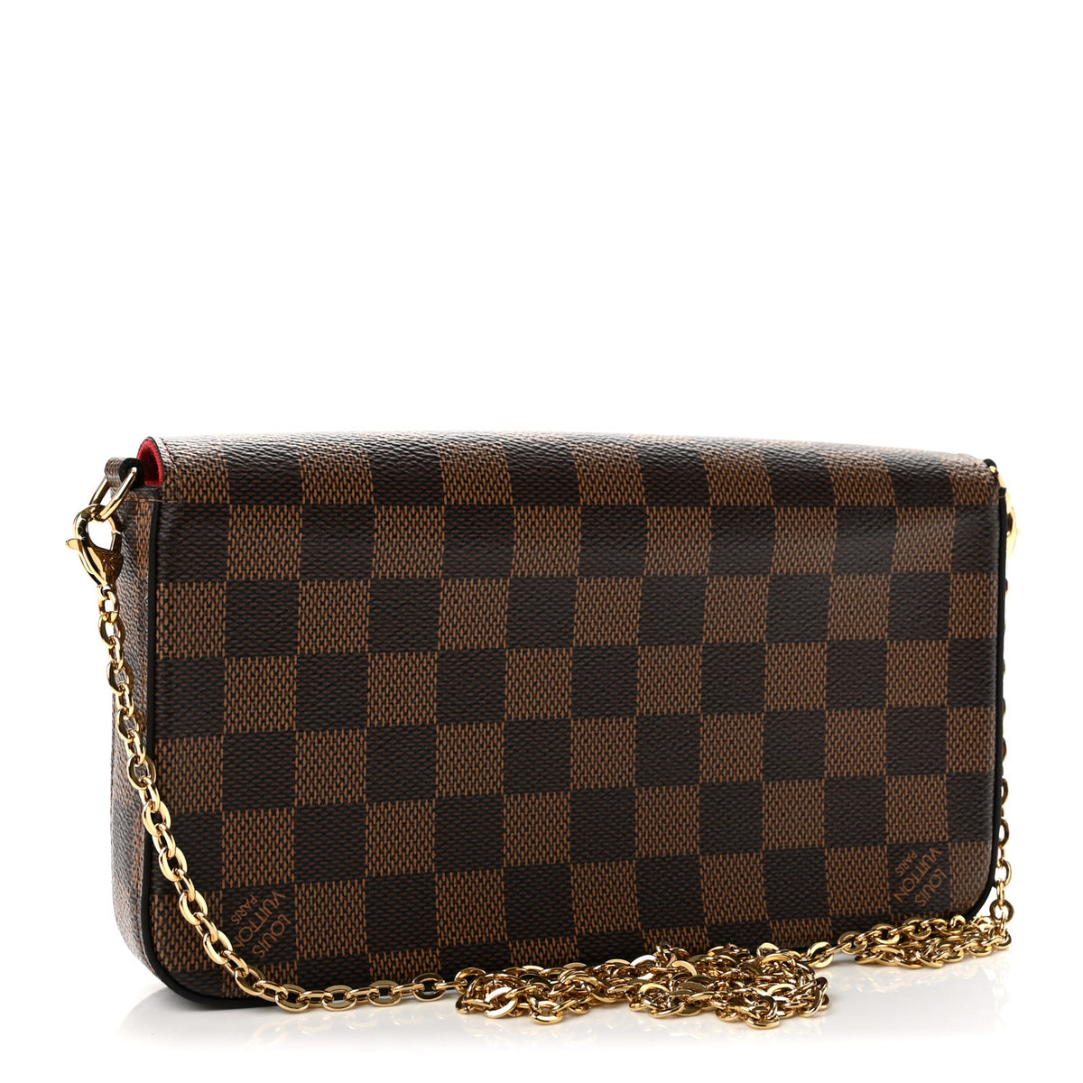 Louis Vuitton Damier Ebene Pochette Felicie Chain Wallet 3 of 12