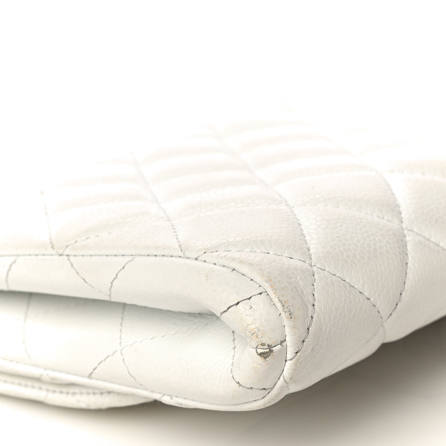 Chanel Caviar Quilted Clutch With Chain Flap White 11 of 21