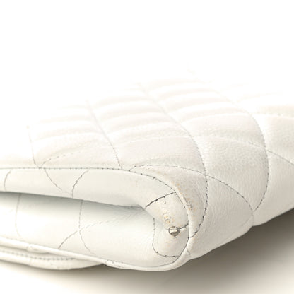Chanel Caviar Quilted Clutch With Chain Flap White 11 of 21