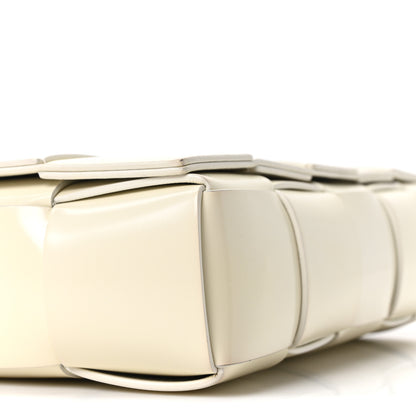 Bottega Veneta Patent Maxi Intrecciato Cassette Crossbody Bag White 9 of 12