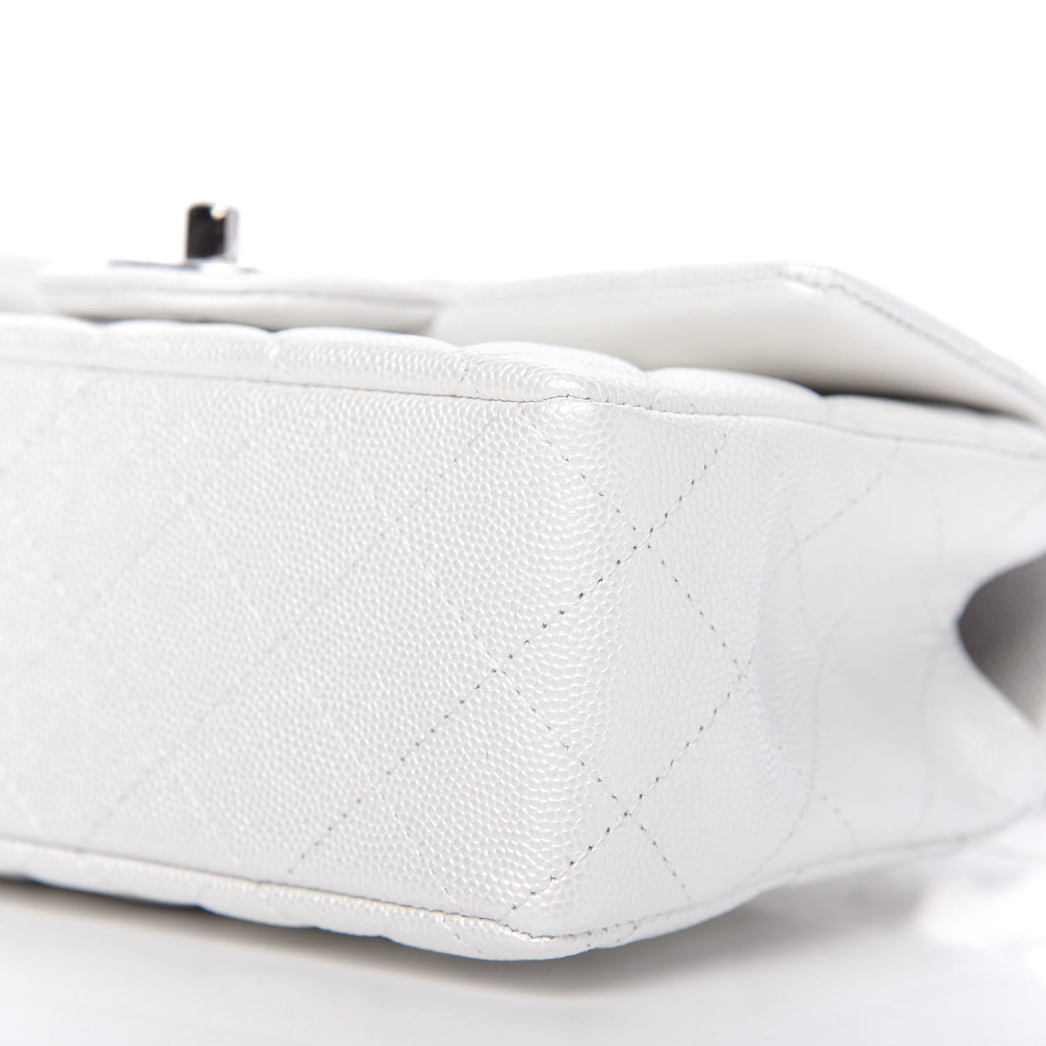 Chanel Iridescent Caviar Quilted Mini Top Handle Rectangular Flap White 7 of 11