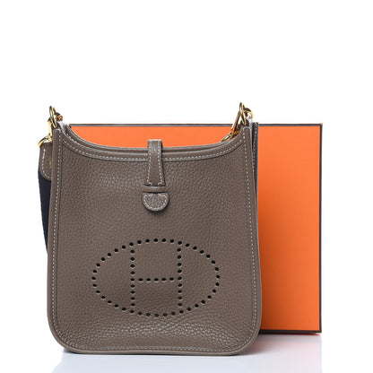 Hermes Taurillon Clemence Amazone Evelyne TPM Etoupe Bleu Indigo 11 of 11
