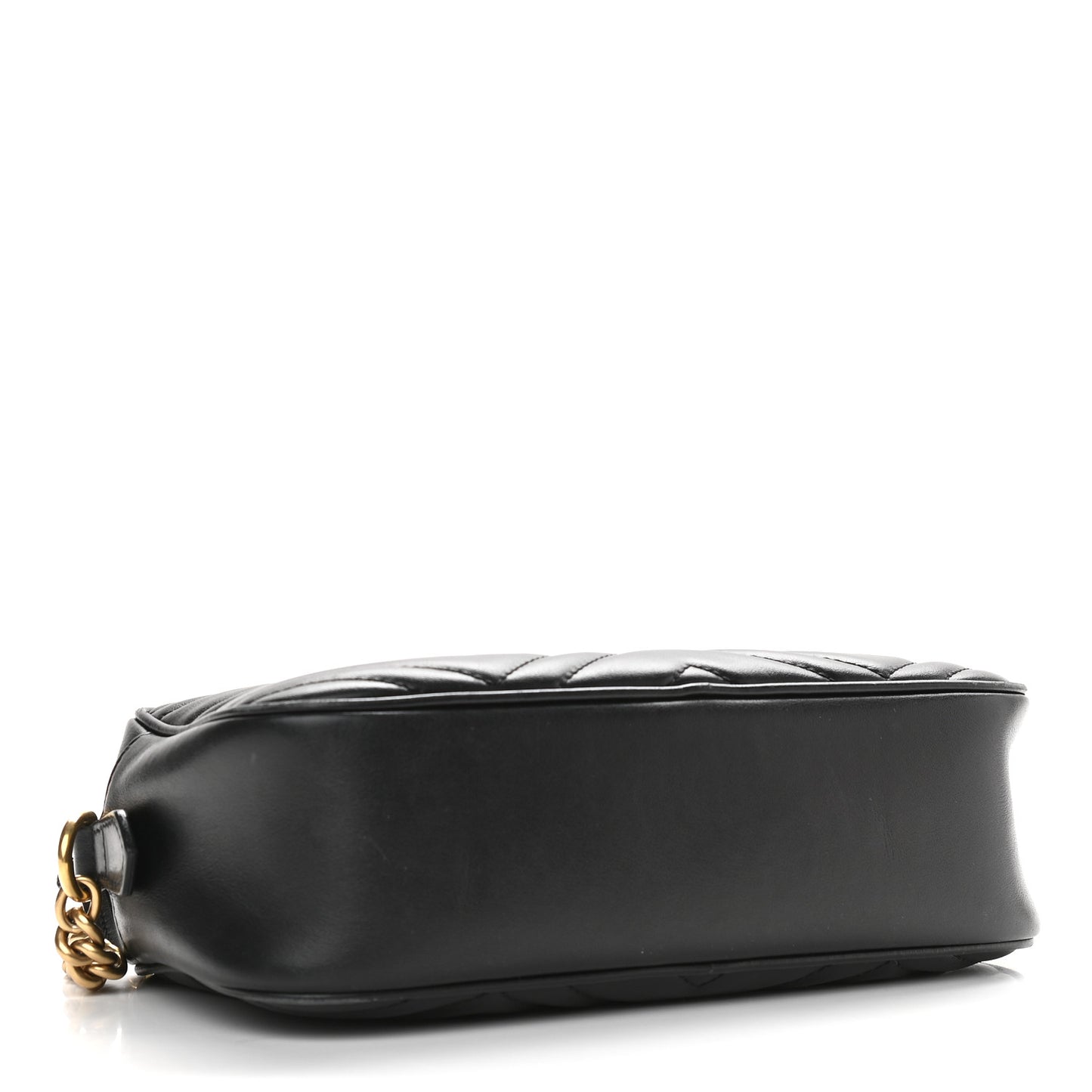 Calfskin Matelasse Small GG Marmont Chain Shoulder Bag Black