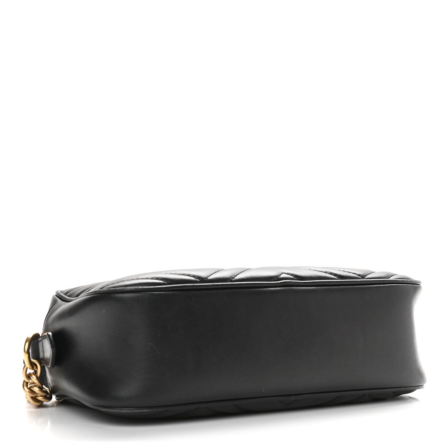 Gucci Calfskin Matelasse Small GG Marmont Chain Shoulder Bag Black 4 of 12