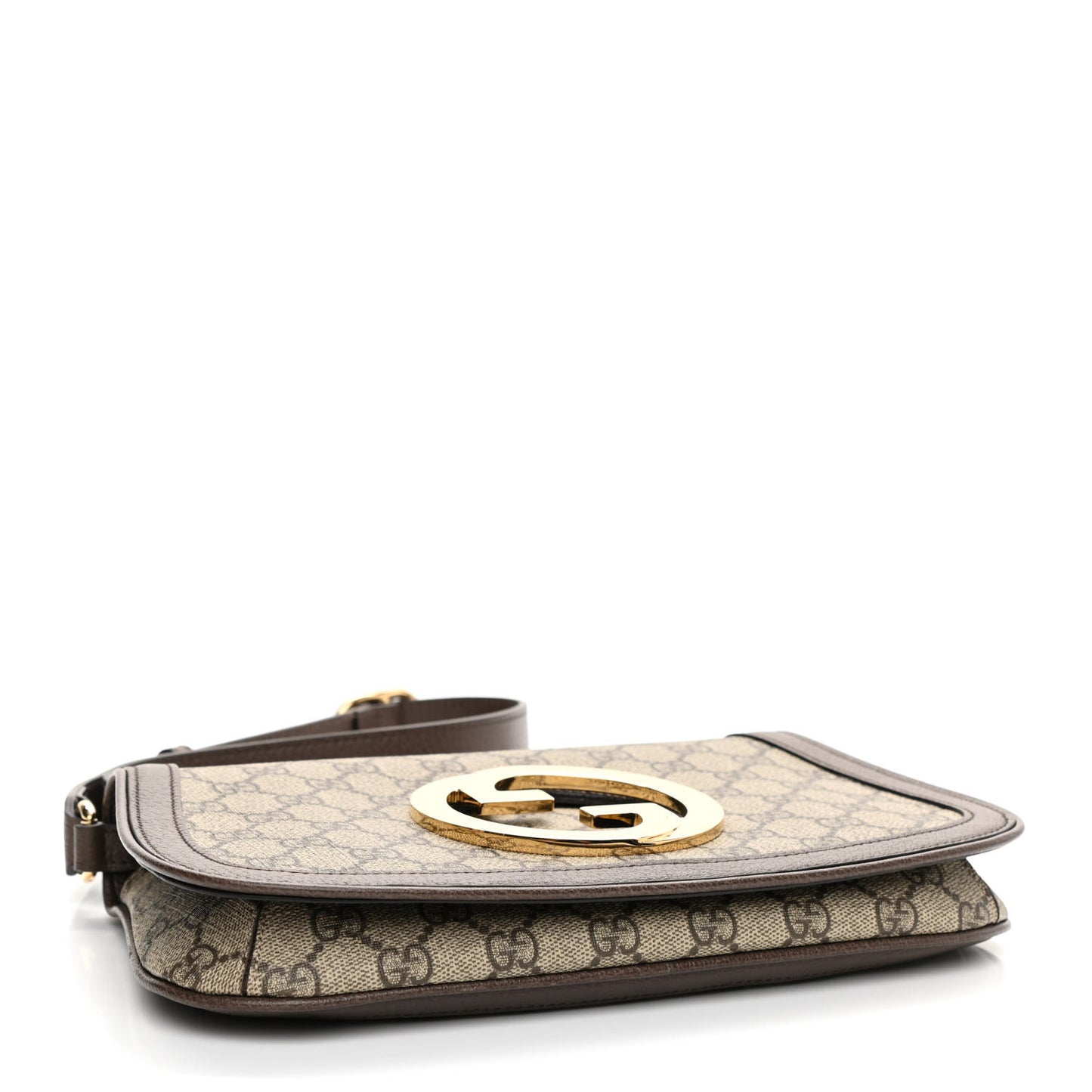 GG Supreme Monogram Textured Dollar Calfskin Blondie Chain Shoulder Flap Bag Beige Ebony New Acero