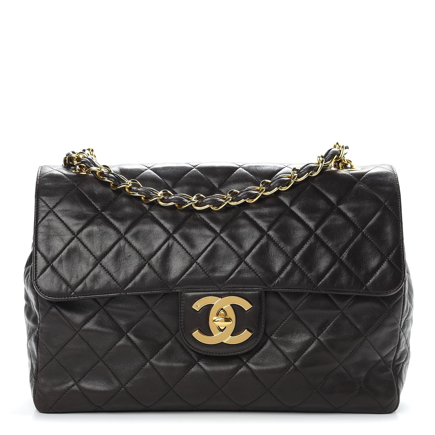 Chanel Lambskin Quilted Jumbo Single Flap Black 1 of 17