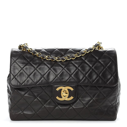 Chanel Lambskin Quilted Jumbo Single Flap Black 1 of 17