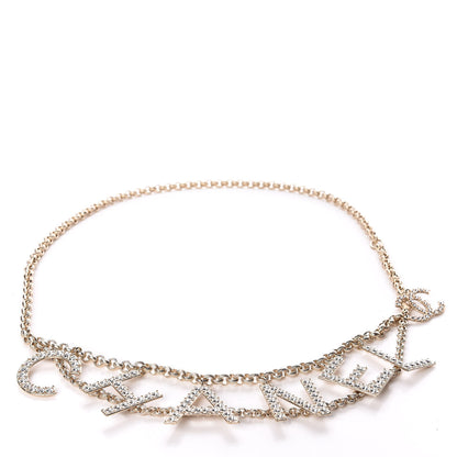 Chanel Metal Crystal 90's Icon Logo Chain Belt Gold 1 of 6