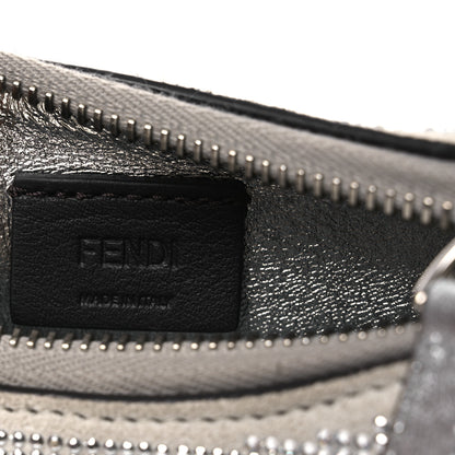 Fendi Crystal Vitello Laminato Suede FF Nano Fendigraphy Hobo Charm Grey 6 of 11