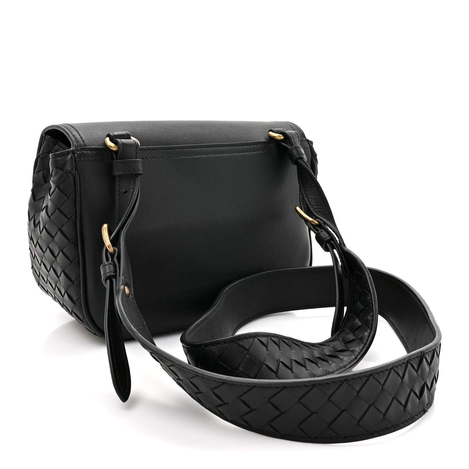 Bottega Veneta Nappa Intrecciato BV Luna Shoulder Bag Black 3 of 10