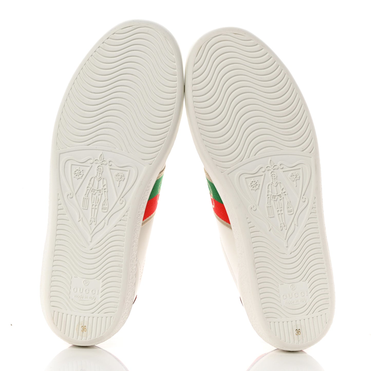 Calfskin Web Interlocking G Womens Ace Sneakers 36 White