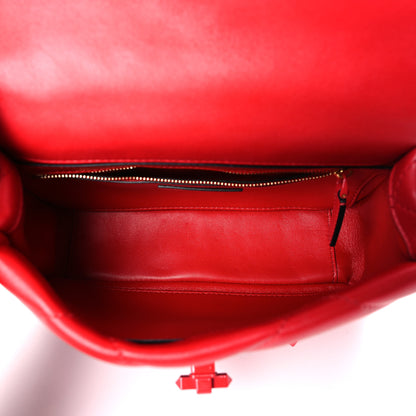 Valentino Garavani Nappa Enamel Monochrome Medium Roman Stud Shoulder Bag Rouge Pur 5 of 8