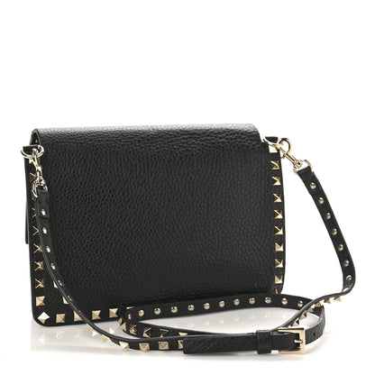 Valentino Garavani Pebbled Calfskin Rockstud Side Slip Crossbody Black 2 of 8