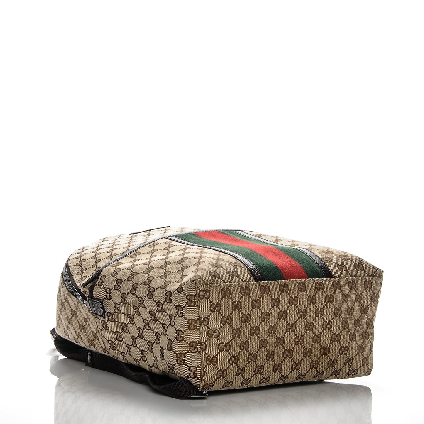 GG Monogram Web Medium Classic Backpack Brown