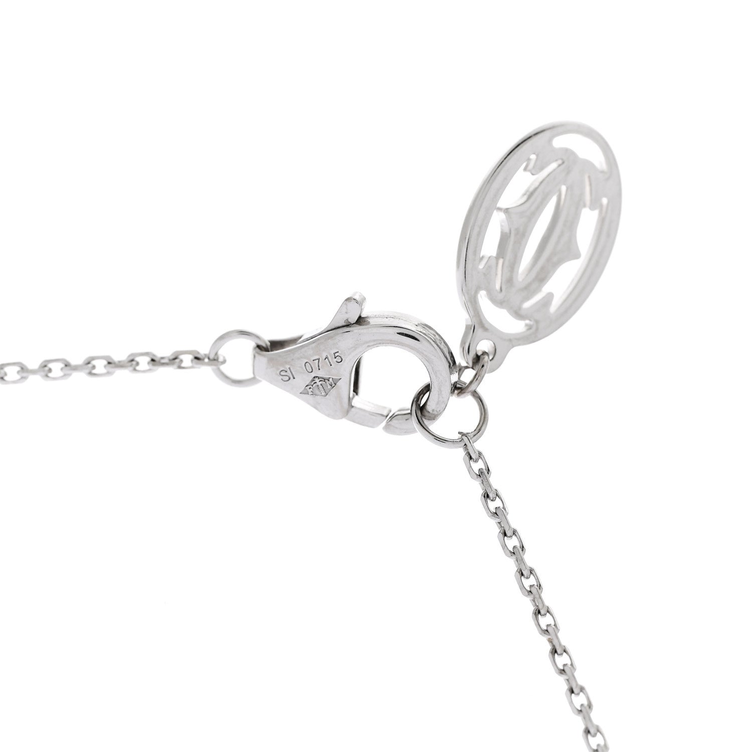 Cartier 18K White Gold Diamond Legers Drop Necklace 4 of 6
