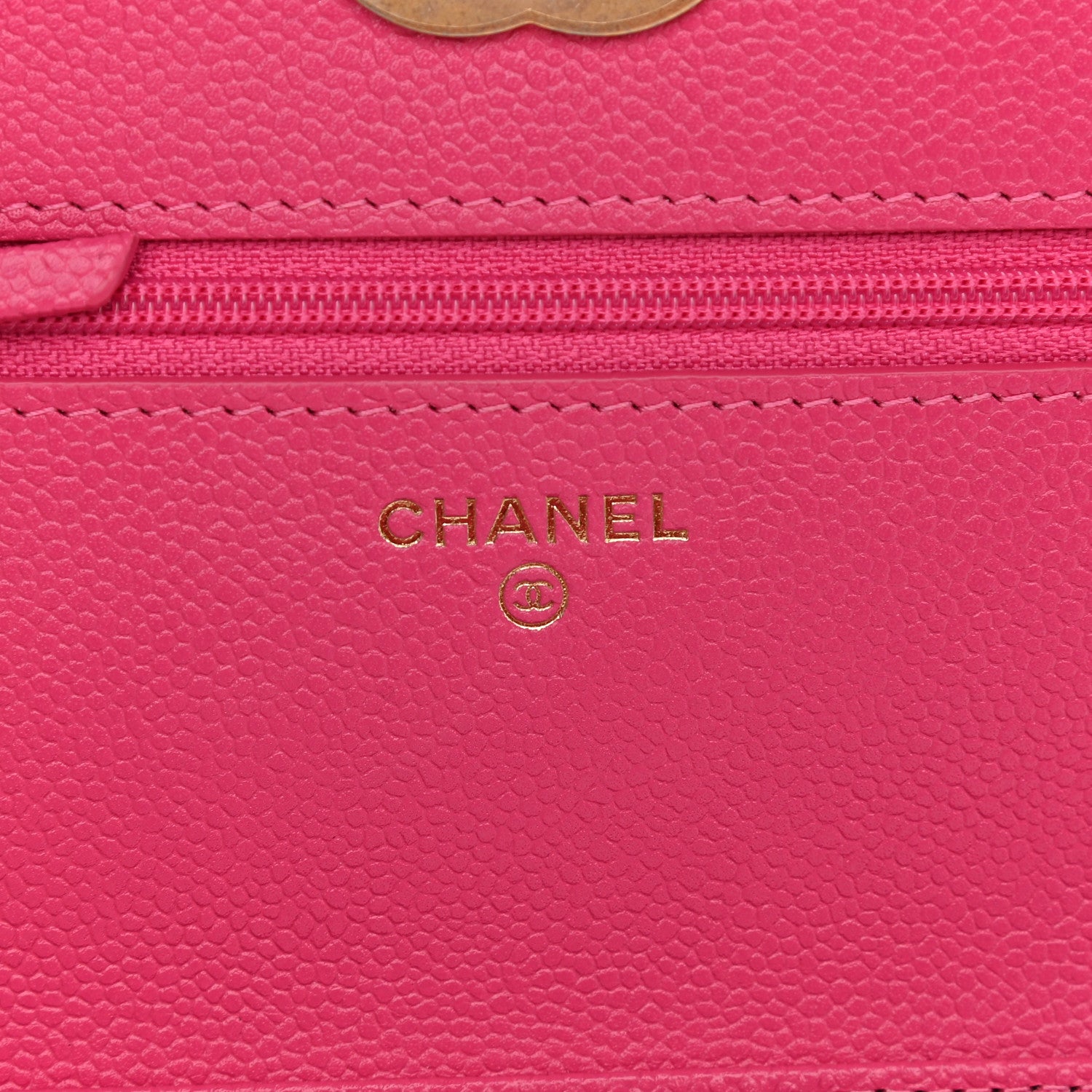 Chanel Shiny Caviar Quilted Chain Melody Wallet On Chain WOC Dark Pink 6 of 10