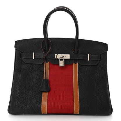 Hermes Fjord Barenia Crinoline Club Birkin 35 Bleu Indigo 1 of 13
