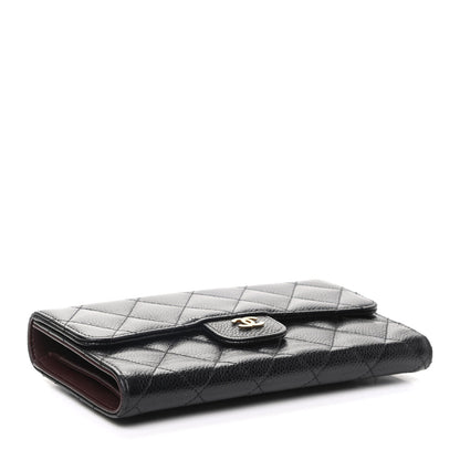 Chanel Caviar Quilted Long Flap Wallet Black 4 of 8