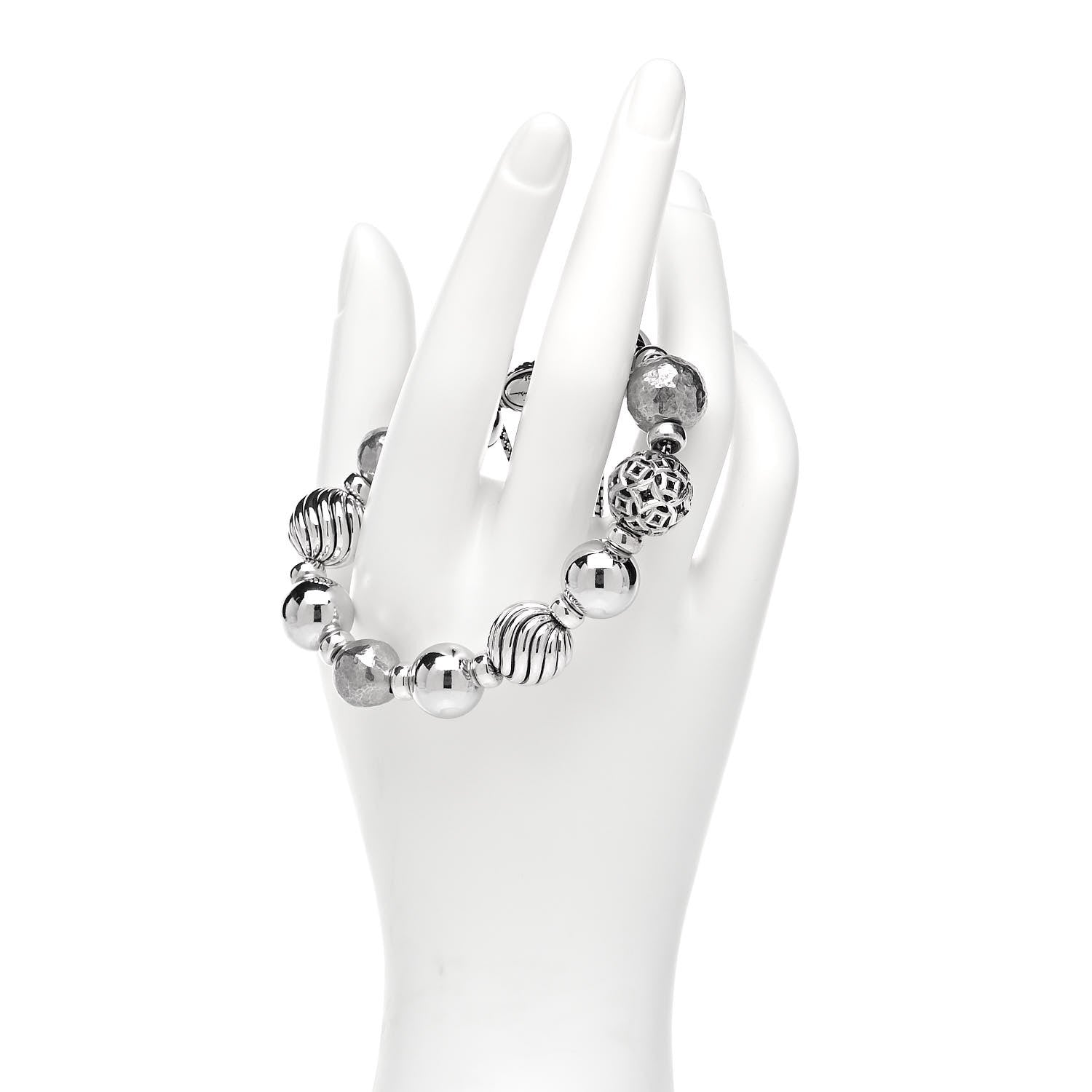 David Yurman Sterling Silver 14mm Elements Bead Bracelet 2 of 5