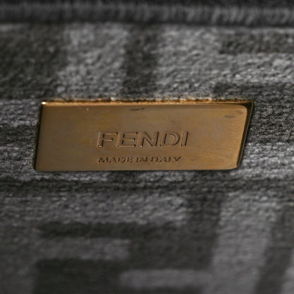 Fendi Vitello Seta Chenille FF Mini Peekaboo Iconic Satchel Anthracite Asfalto 6 of 11