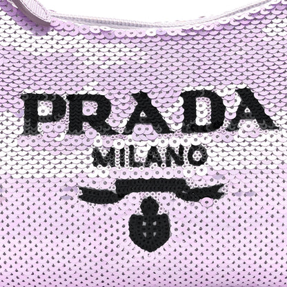 Prada Paillettes Sequin Mini Re-Edition 2000 Bag Lilium Black 8 of 13