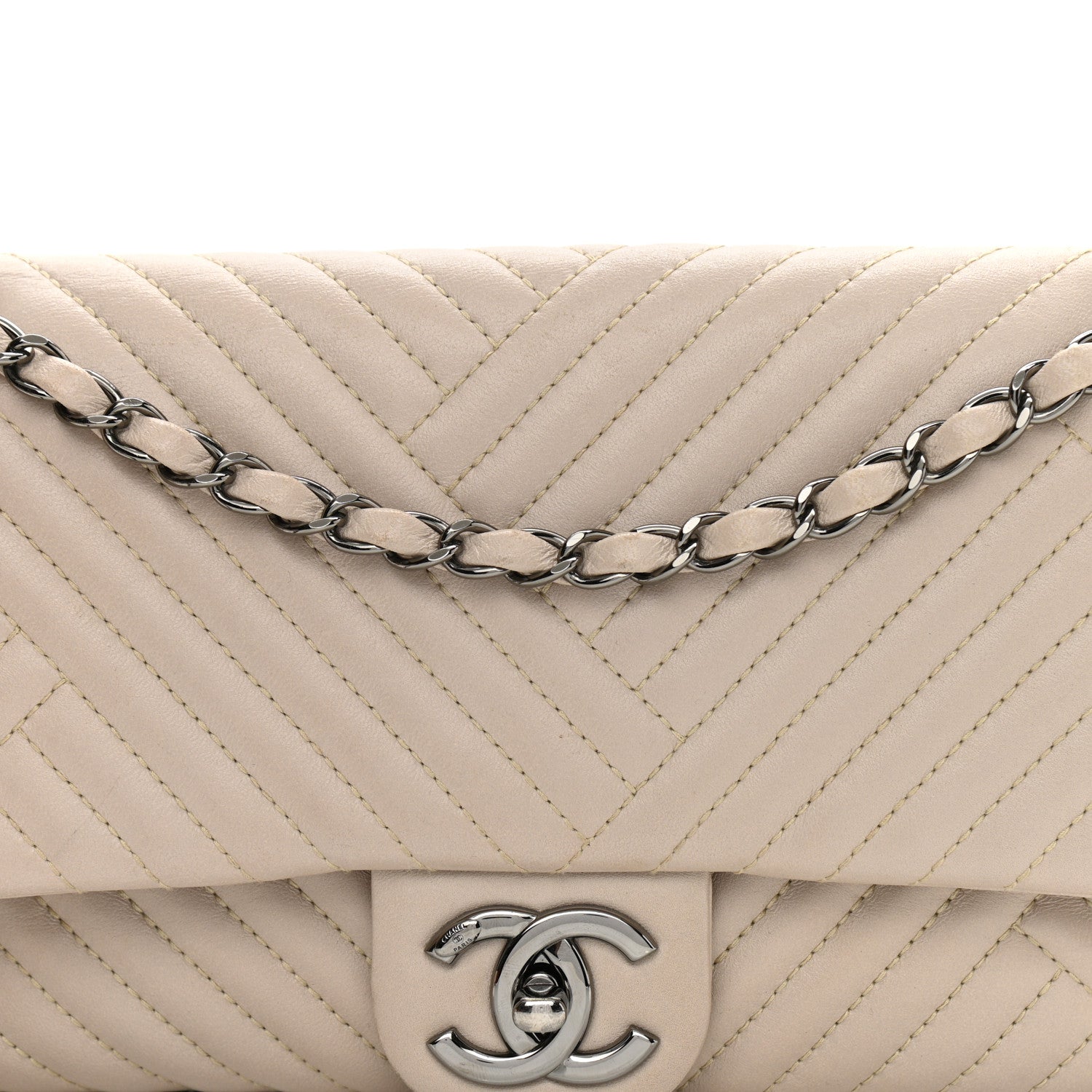 Chanel Lambskin Quilted Medium CC Crossing Flap Beige 8 of 11