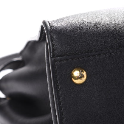 Fendi Vitello Seta Shiny Nappa Medium Peekaboo Iconic Satchel Black 15 of 22