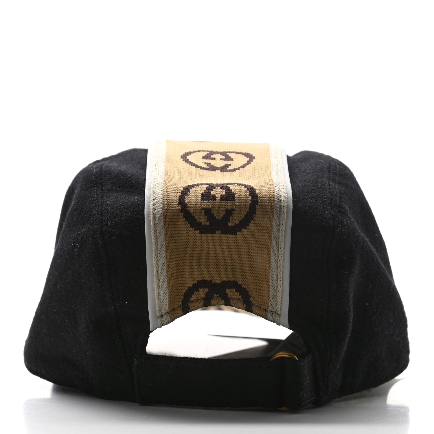 Gucci Wool Interlocking GG Stripe Baseball Hat Black 5 of 9