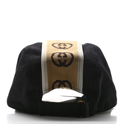 Gucci Wool Interlocking GG Stripe Baseball Hat Black 5 of 9
