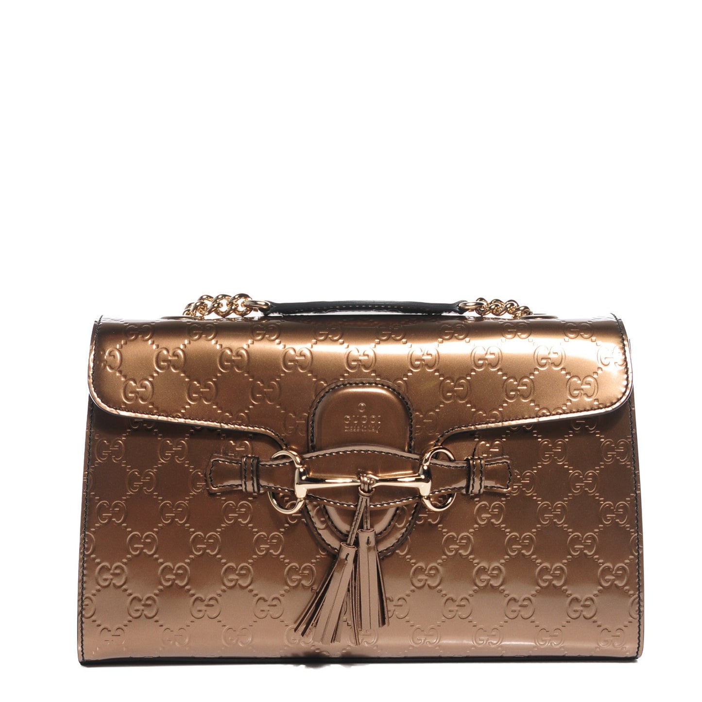 Shine Guccissima Medium Emily Chain Shoulder Bag Acero