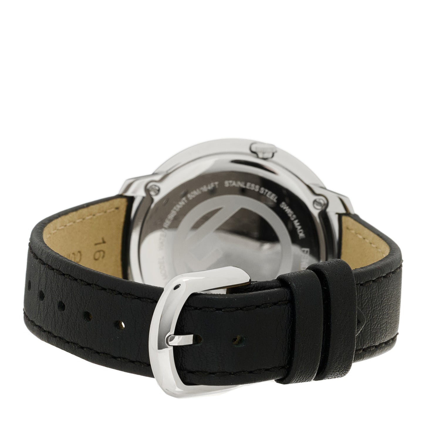 Stainless Steel Calfskin 36mm Fendi Run Away Quartz Watch Black