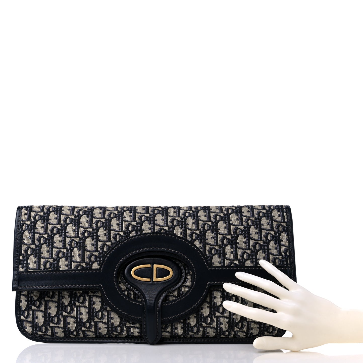 Oblique Fold Over Clutch Blue