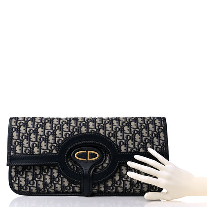 Christian Dior Oblique Fold Over Clutch Blue 2 of 10