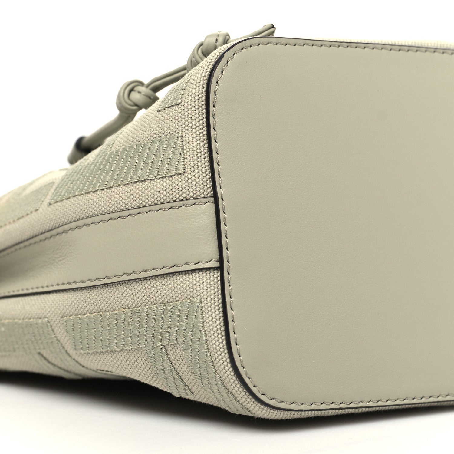 Fendi Canvas Vitello Grace F is Fendi FF Embroidered Mini Mon Tresor Bucket Bag Green Tea 9 of 10