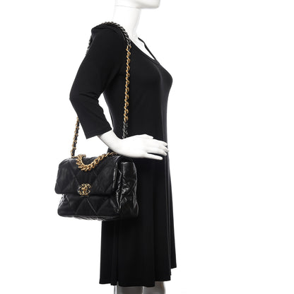 Chanel Goatskin Quilted Large 19 Flap Black 2 of 11