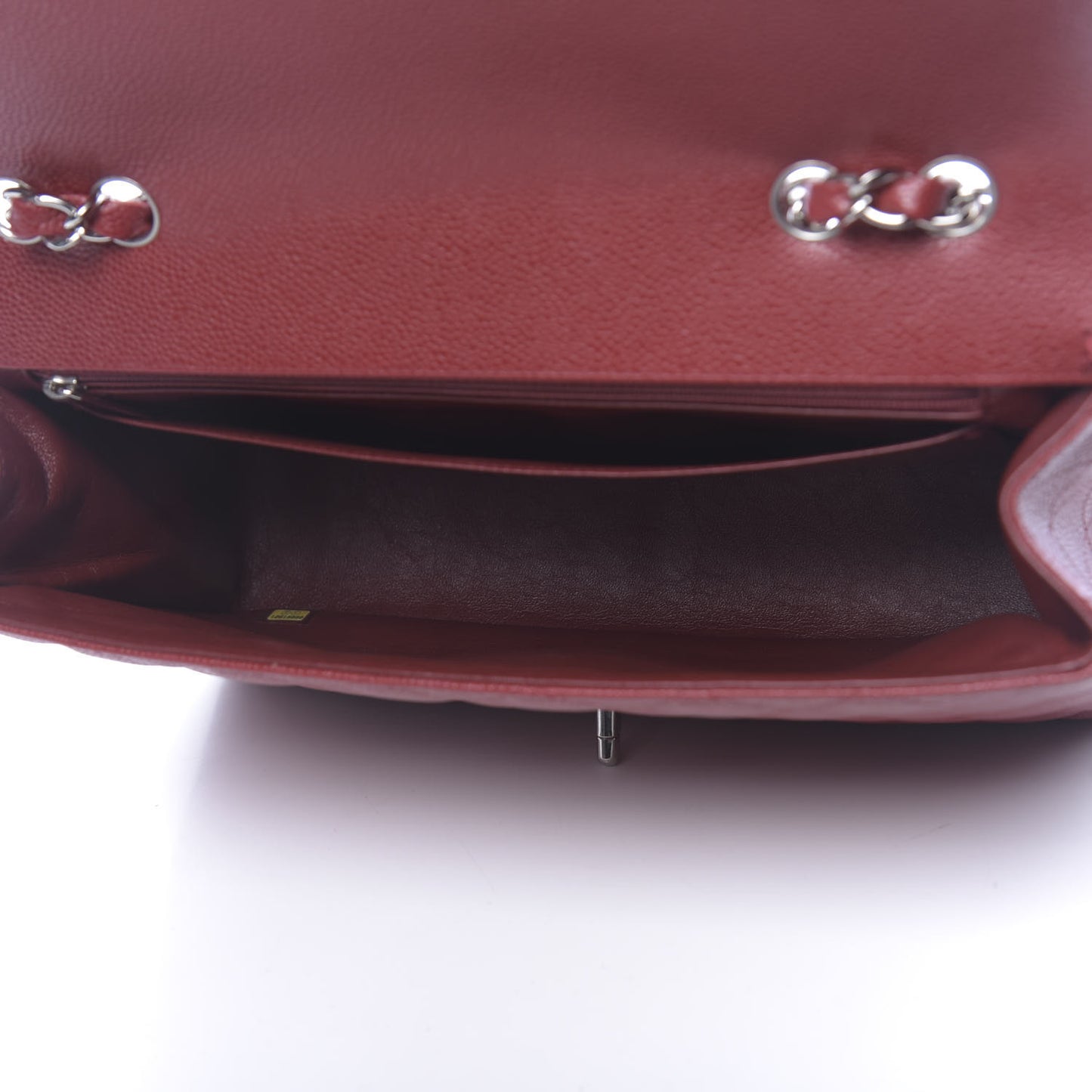 Caviar Quilted Jumbo Single Flap Red