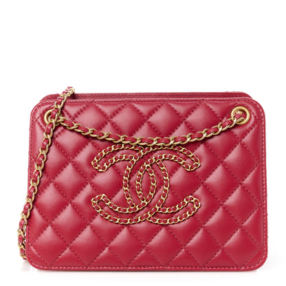 Chanel Calfskin Quilted CC Small Once Upon A Time Tote Red 1 of 10