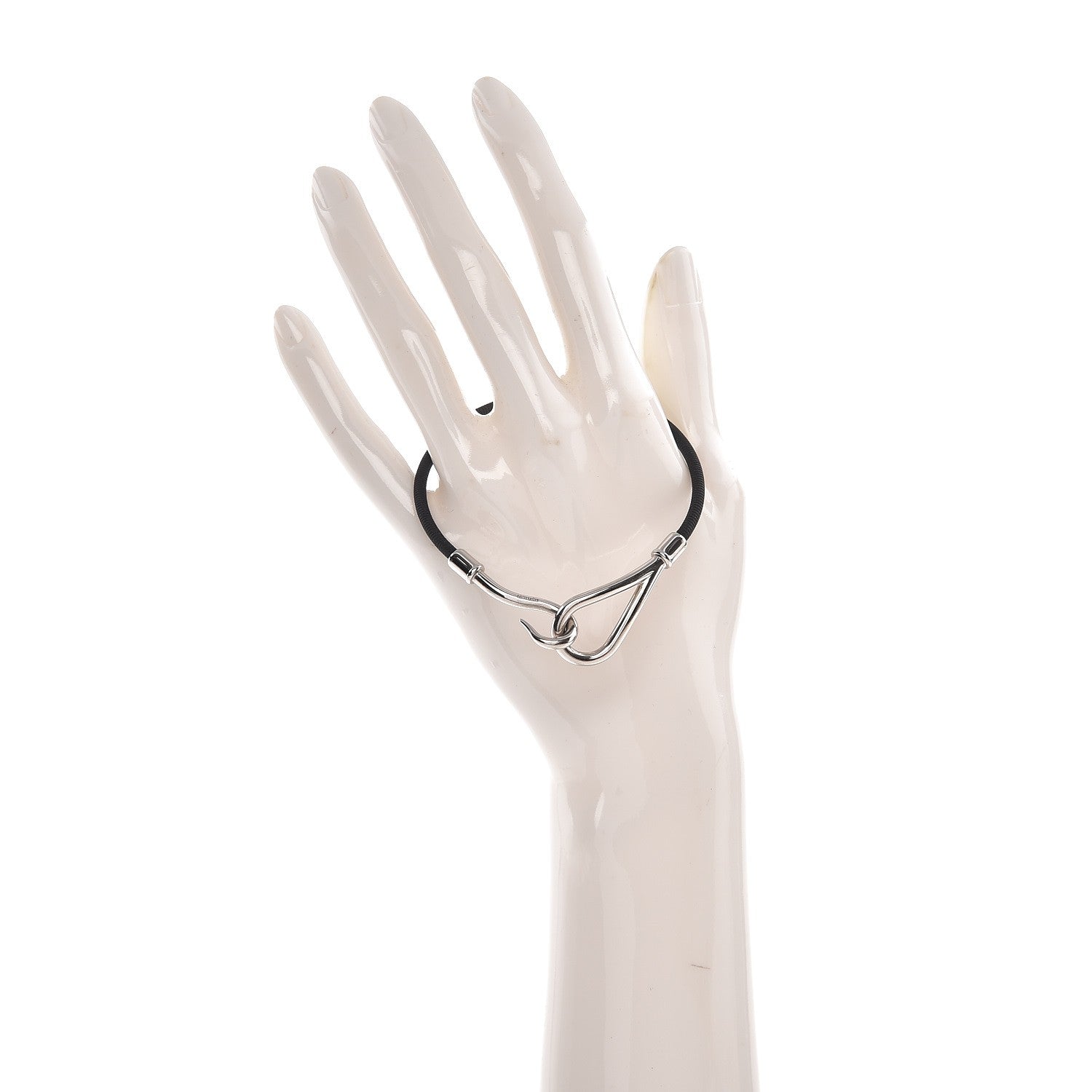 Hermes Nylon Jumbo Hook Bracelet Black 2 of 4
