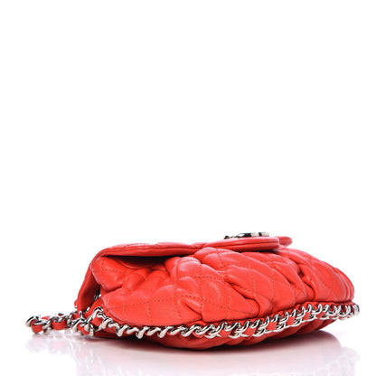 Chanel Washed Lambskin Mini Chain Around Messenger Red 4 of 11
