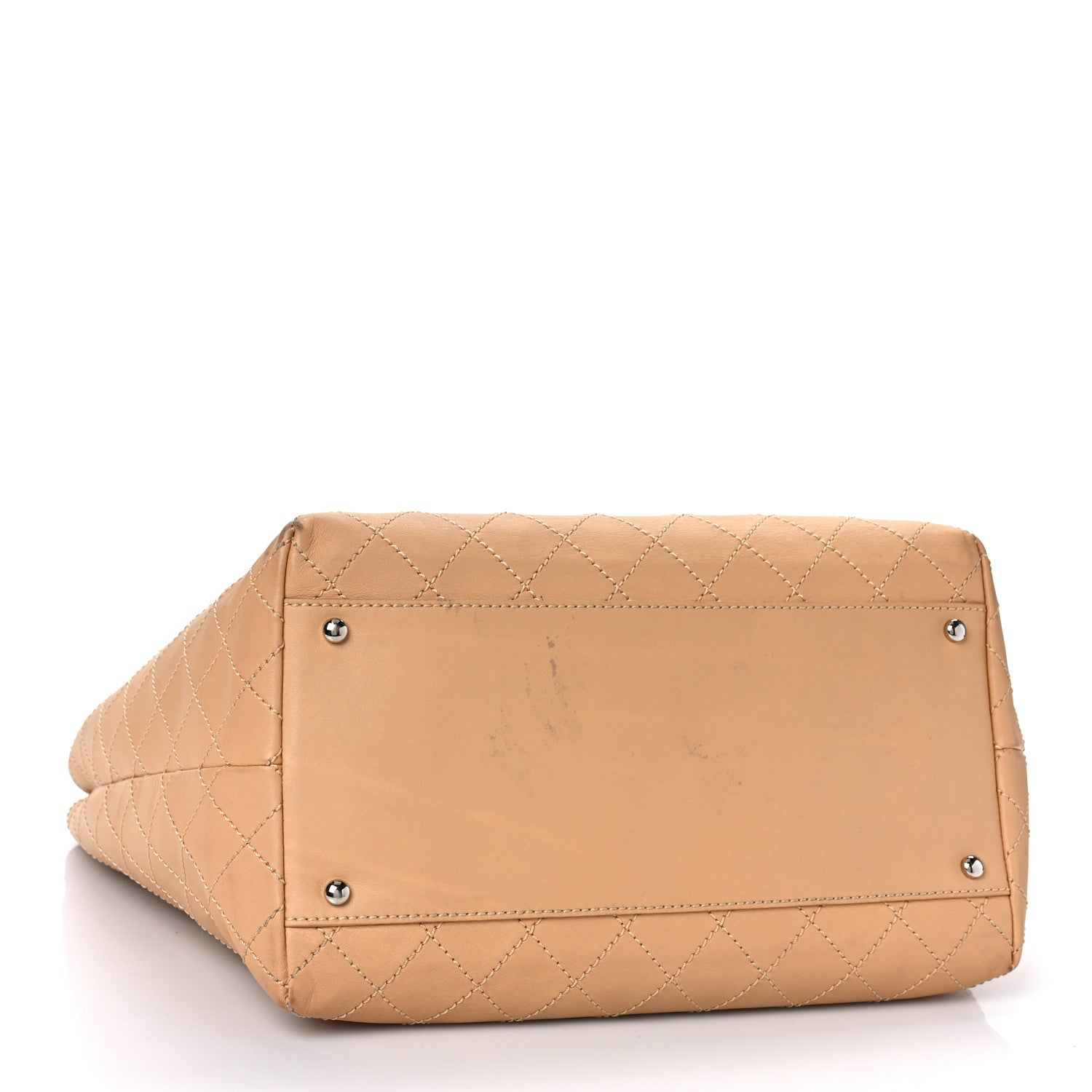 Chanel Calfskin Stitched Large Shopping Tote Beige 4 of 11