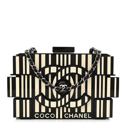 Chanel Plexiglass Barcode Boy Brick Lego Clutch Black 1 of 12