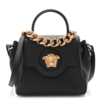 Versace Grained Calfskin Small La Medusa Top Handle Bag Black 1 of 17