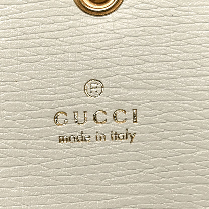 Gucci New Shangai Calfskin Tiger Savanah Horsebit 1955 Card Case Wallet Chalky White Multicolor 6 of 8