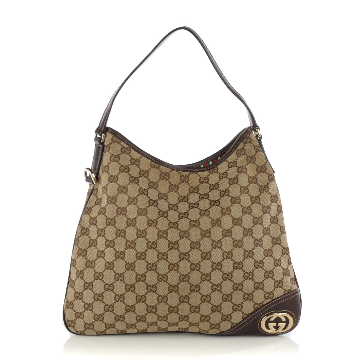 Gucci Monogram Medium New Britt Hobo Dark Brown 1 of 7