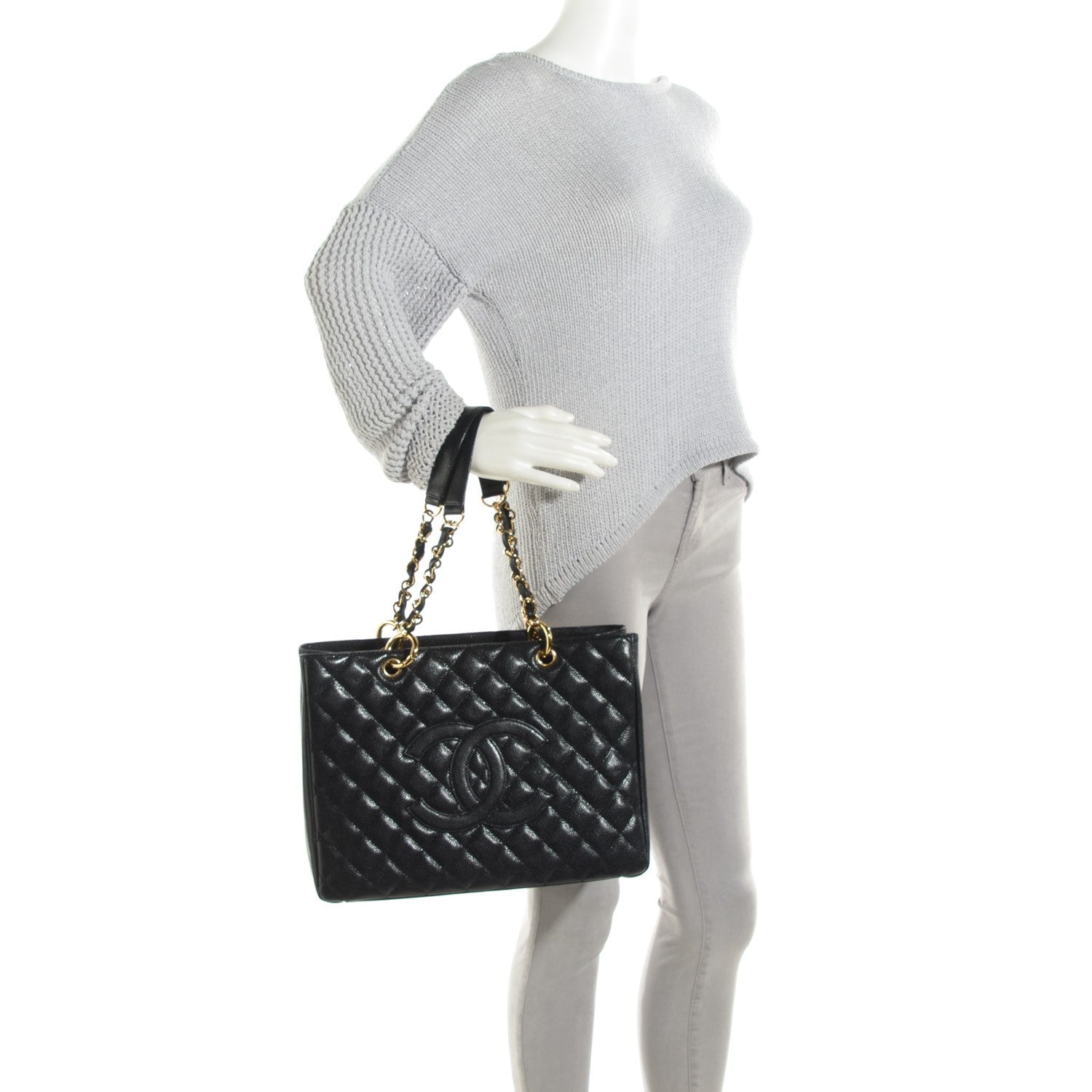 Chanel Caviar Grand Shopping Tote GST Black 2 of 7