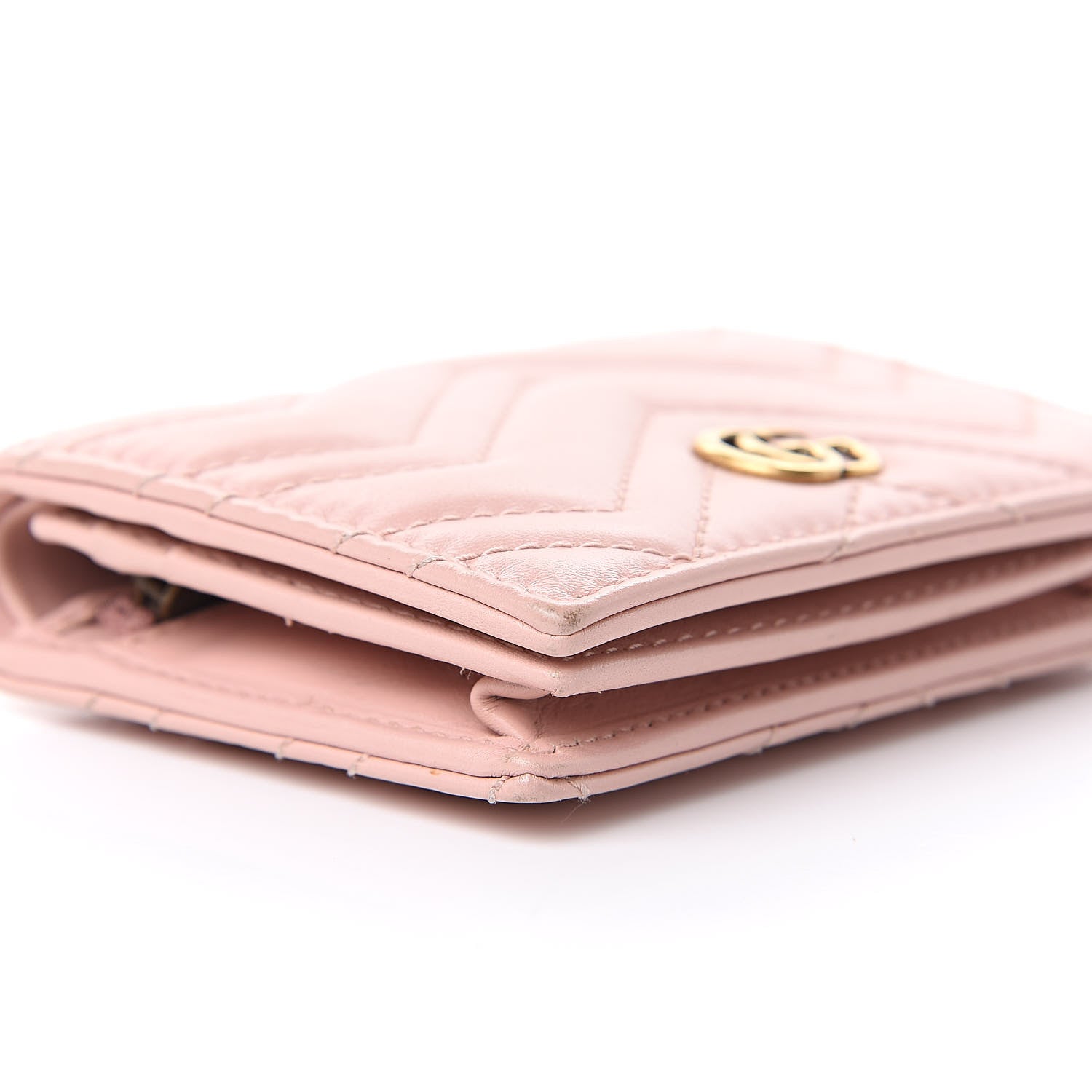 Gucci Calfskin Matelasse GG Marmont Card Case Wallet Perfect Pink 7 of 10