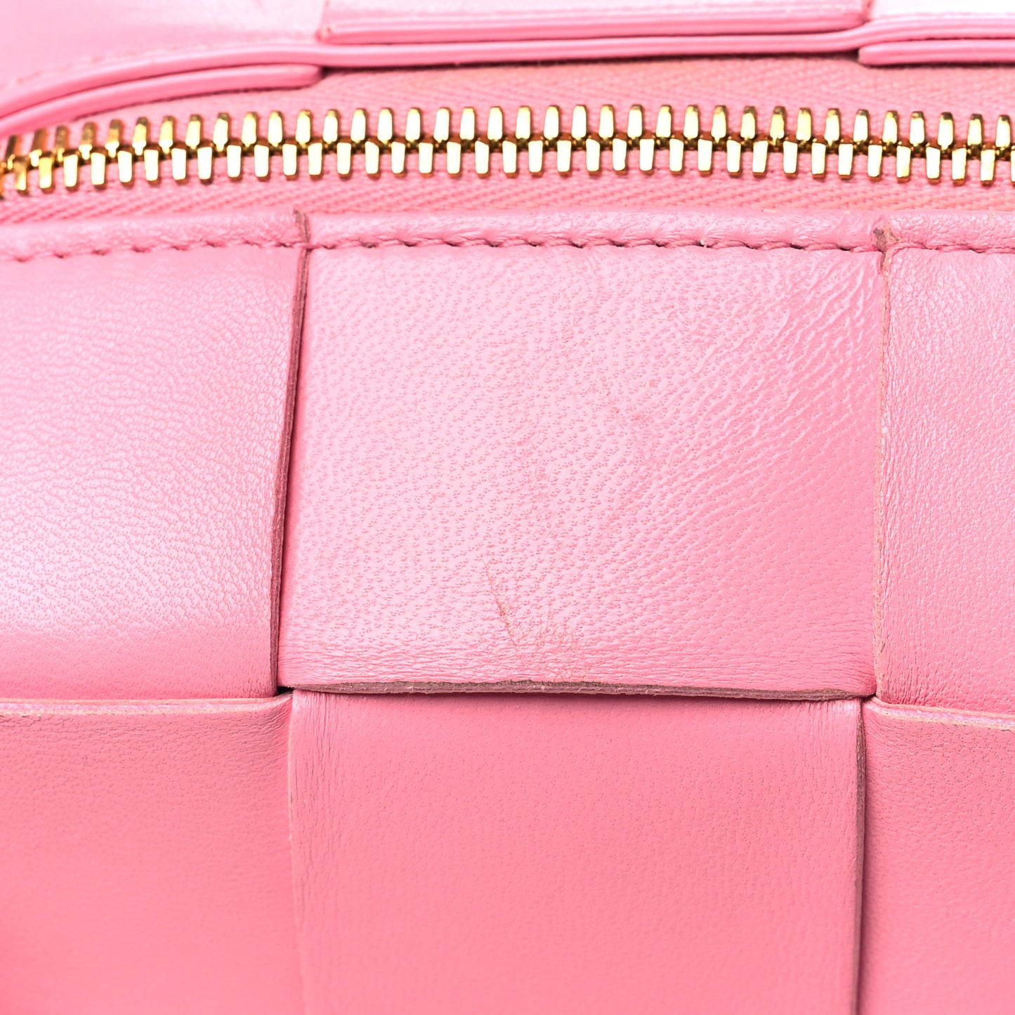 Lambskin Maxi Intrecciato Small Brick Cassette Bag Pink Ribbon