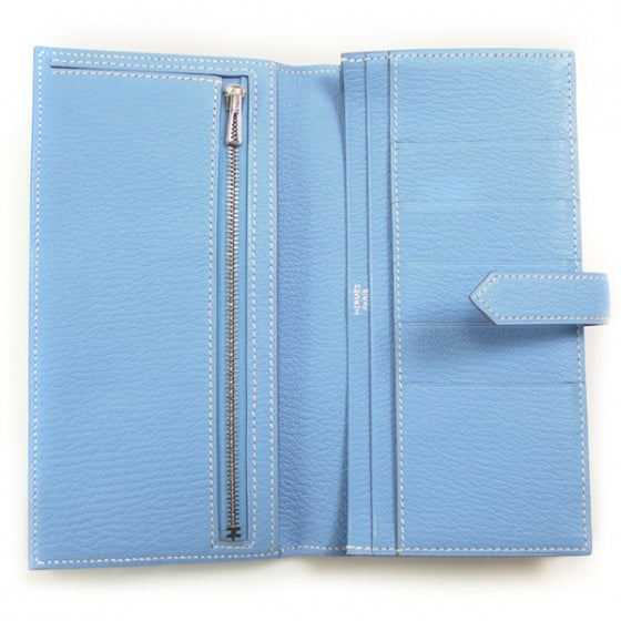 Chevre Bearn Wallet w Gusset Celeste