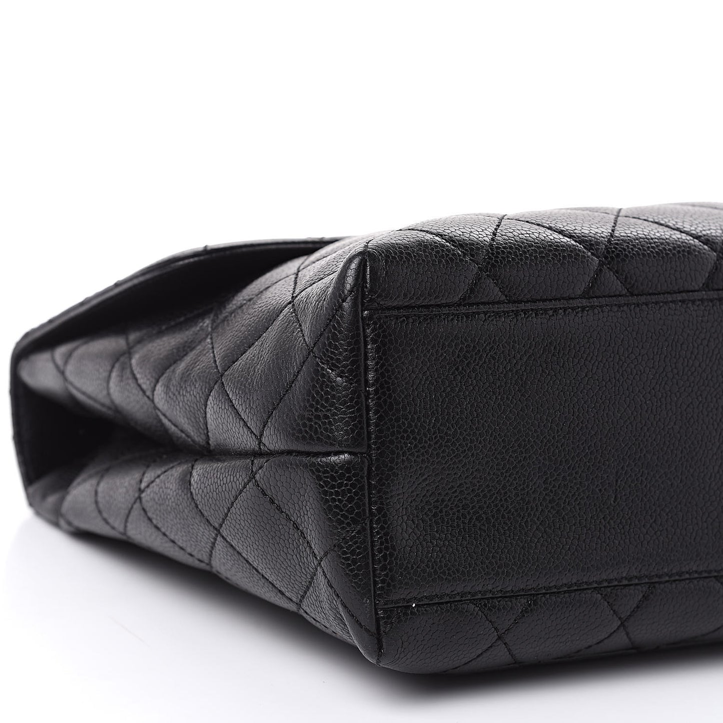 Caviar Quilted Jumbo Kelly Flap Black