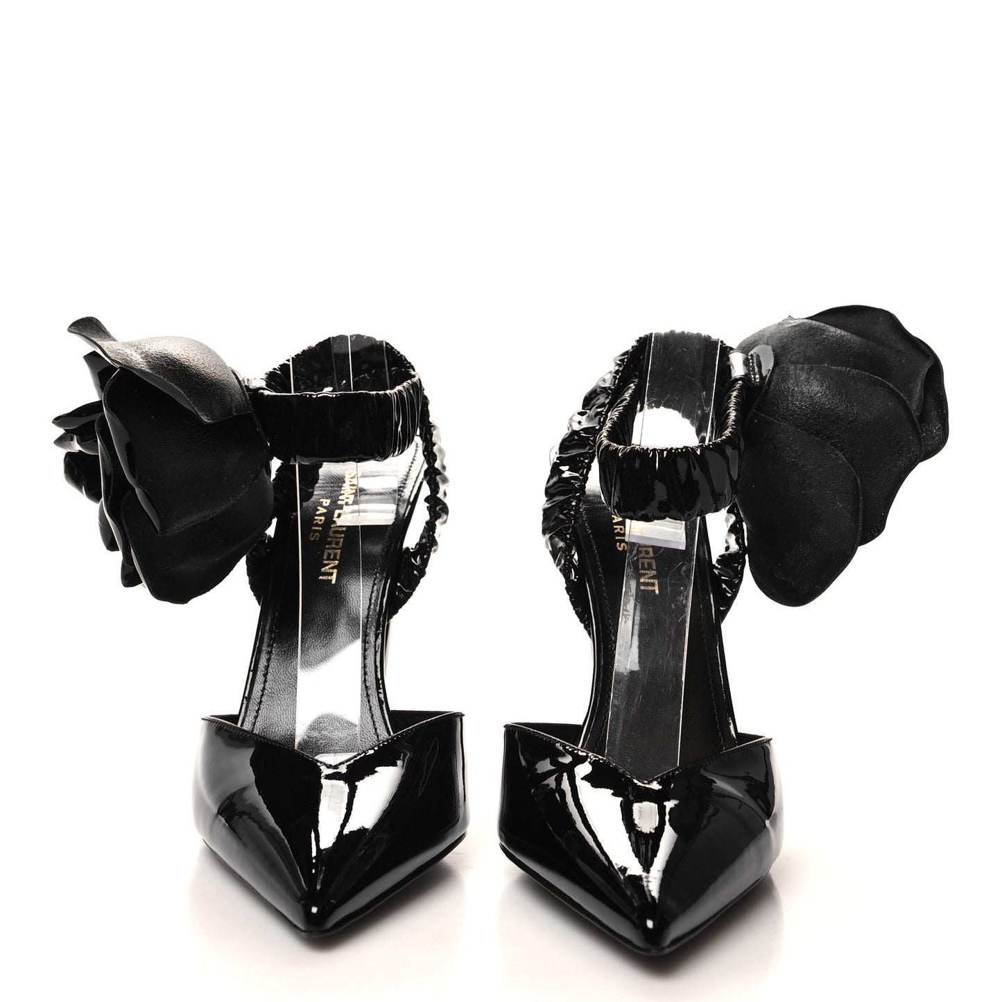 Patent Freja 105 Flower Ankle Pumps 37.5 Black